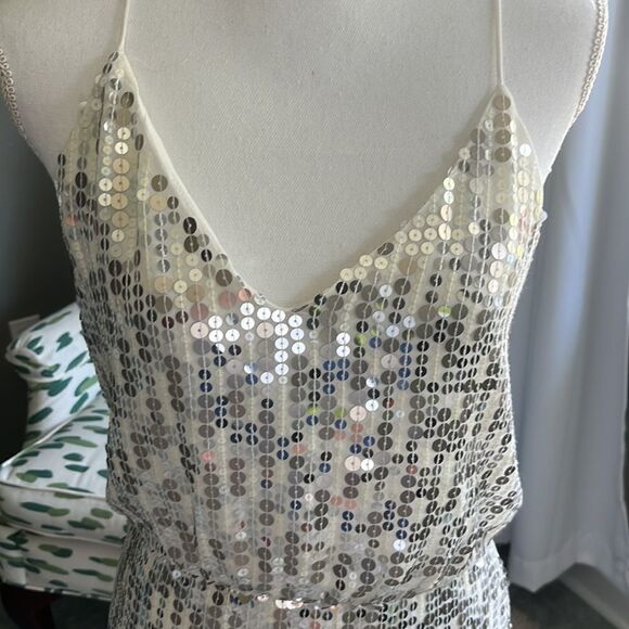 Zara Silver Sequin Mini Dress - Picture 2 of 16